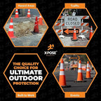 Xpose Safety 36 Inch Orange Slim Line Traffic Cones Heavy Duty 12lb 6" & 4" Collar - Bulk Full Pallet 234 Pack - Multipurpose PVC Plastic Safety Cone Parking, Caution & Construction - DOT Approved
