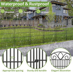 10 Panels No Dig Tall Garden Fence with Gate – 44" H X 23.6' L Rustproof Metal Dog Fence Outdoor for Yard, Decorative Animal Barrier Fence for Pet, Garden Border, Patio, Flower | Temporary Fencing