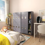 6 Door Locker with Lock, Metal Storage Locker Cabinet with for Employees Organizer, Office, School, Gym, Home, Require Assembly (Grey)