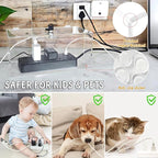 2PC Cable Management Box with Lock,Acrylic,Cable Organizer Box & Power Strip Cover, Wire Organizer for Surge Protector Power Strip,TV Computer,Cable Wires of Home,Office,Child and Pet Proof