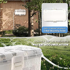 Flemoon Medium Outdoor Electrical Box Waterproof with Clear Lid, Weatherproof Extension Cord Cover for Photocell Light Sensor Timer, Power Strip, Outlet, Plug, Socket, Transparent and White