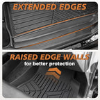 TripleAliners Floor Mats All Weather Liner Compatible with 2019-2026 RAM 1500 Crew Cab Accessories 1st & 2nd Row Floor Liners TPE Heavy Duty Custom Fit Car Mats (Not for Classic)