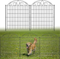 SUNLAX 10 Panels Garden Fence 24ft(L) x 32in(H) Fencing Tall for Yard Dog Pet Fence No Dig Temporary Fence Barrier for Outdoor Patio with Gate