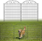 SUNLAX 10 Panels Garden Fence 24ft(L) x 32in(H) Fencing Tall for Yard Dog Pet Fence No Dig Temporary Fence Barrier for Outdoor Patio with Gate