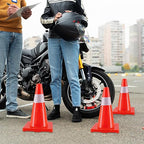 Traffic Safety Cones 18 Inch 4 Pack - Orange Road Parking Cones with Reflective Collars, Heavy Duty PVC Construction Cone Structurally Stable for Road Parking, Traffic Control, Driveway
