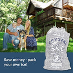 Pinnacle Mercantile 8 lb. Drawstring Ice Bags (30-Count) Heavy-Duty, Puncture-Resistant EVA | Cotton Pull Closure | Disposable, Recyclable | Portable Storage and Freezer Keeper