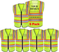 Safety Vest Reflective High Visibility with 5 Pockets ＆Zipper Class 2 Adult Unisex Construction Security Workwear