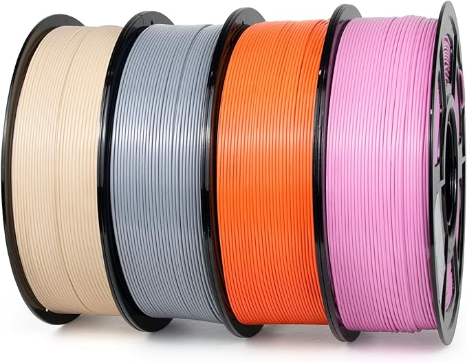 iSANMATE ASA 3D Printer Filament Bundle 4KG (8.8lbs), UV & Weather Resistant 3D Printer Filament Perfect for Outdoor Functional Parts, Orange+Pink+Silver+Skin