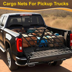 Cargo Net for Pickup Truck Bed, Heavy Duty 1100 lbs Capacity, Adjustable Cam Buckles & S-Hooks, Thick Herringbone Nylon, with Drawstring Storage Bag for Trailers and Trucks (50in*43in)