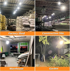 120W LED Temporary Work Light 18000Lm 5000K Daylight White Portable Hanging Construction Lighting Led High Bay Light for Workshop Mine Job Site Lighting