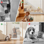 Gardner Pet 51"-87" Extra Tall Cat Gate for Doorway, Wide Adjustable 27.56"-37" Baby Gate Included 4 Extension Kits, Pressure Mounted Safety Full Door Gate for Stairs, Studio, Kitchen (Black)