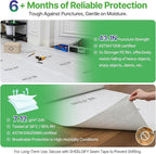 39" x50' Heavy-Duty Floor Protection | Construction Grade Carpet Protector | Drop Cloth Plastic Film for Hardwood Floors | Waterproof Painters Covering with No Residue(Summit White)