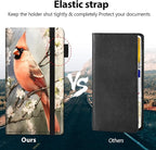 Car Registration and Insurance Holder, Leather Car Glove Box Organizer, Cool Car Accessories for ID, Driver's License Cards & Essential Document,business cards,Men&Women,Birds Sakura