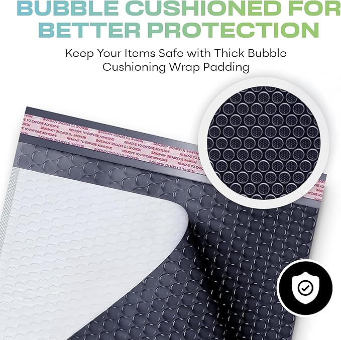 White 10x13 Inch Poly Bubble Mailers |Self Seal Padded Envelopes for Thick books | Air Cushioned Bubble Mailer | Usable Size 9.5x13 Inch | Waterproof Lightweight Mailing Shipping Bags | 200 Pack Bulk