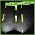 RoadHero 8 Pack Traffic Safety Cones 28 Inch with Black Weighted Base, Plastic PVC Lime Green Cone with Reflective Collar, Cones for Parking Lot, Construction Events, Road Safety