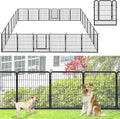 No Dig Decorative Garden Fence with Gate Rustproof Metal Fence Panels, 32in(H) x 53Ft(L) Garden Fencing for Yard 20 Panels Animal Barrier Fence for Dogs, Rabbit, Patio