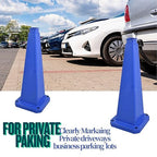 BESEA 6 Pack 28" Bright Blue Traffic Safety Cones with Weighted Base, High-Visibility Parking Cones for Driveways, Business Parking Lots, Garages, Indoor/Outdoor Use