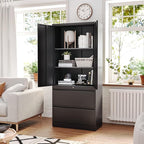 Metal Cabinets with Lockable Drawers and Doors Lateral File Cabinets Steel Filing Lockers Book Case for Home Office Hanging Files Letter/Legal/F4/A4 Size