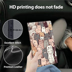 Car Registration and Insurance Holder, Leather Car Glove Box Organizer, Cool Car Accessories for ID, Driver's License Cards & Essential Document,business cards,Men&Women,Cute Cat Pattern