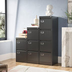 3-Drawer File Cabinet, Locking Metal Vertical File Storage for Home Office, Black, 15" W x 17.7" D x 38.6" H