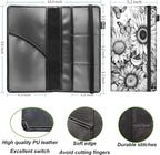 Car Registration and Insurance Holder,Leather Vehicle Glove Box Organizer Wallet for Document,Perfect for any Car,Truck,Motorcycle,Driver License,Trailer or Boat,Men & Women,Butterfly and Sunflower