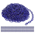 PATIKIL Plastic Chain Links, 100 Foot Safety Barrier Chain Blue for Crowd Control, Queue Line, Parking, Fence, Gate, Concert, Construction Site and Decoration