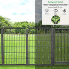Decorative Garden Fence with Gate, 40 in(H) x 23 ft(L) Rustproof Metal Fence Panels No Dig Fence with Full Panel Gate, Dog Fence Outdoor for Yard, Animal Barrier Garden Fencing for Yard