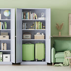 INTERGREAT Metal Storage Cabinet,72" Steel Lockable File Cabinet with Locking Doors and Adjustable Shelves,Locking Tool Cabinets for Office,Home,Garage,Gym,School (Cement Grey)