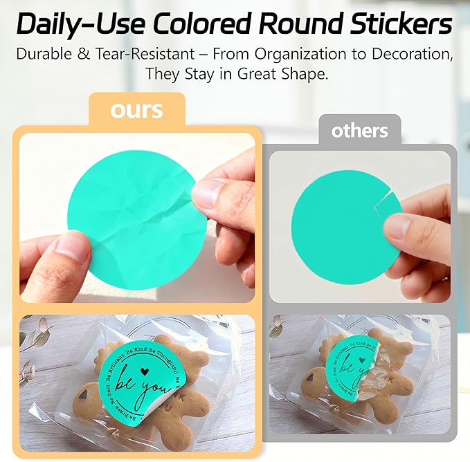 2 inch Dot Stickers Labels Circle Garage Sale Sticker 750Pcs Round Thermal Printer Stickers Printable Writable Price Labels for Yard Sale, Watercolor Green