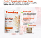 50g x 40 Packs Fonday Rechargeable Silica Gel Desiccant Packets Food Grade Fast Reactivate Desiccant Bags Moisture Indicating Orange to Green for Food Storage, Electronics, 3D Filament & Safes