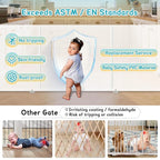 140'' Retractable Baby Gates Extra Wide,34" Tall Retractable Dog Gate for Doorways, Security Upgrade Reinforcement Rods 11 Foot Retractable Baby Gate for Stairs, Indoor/Outdoor Retractable Gate