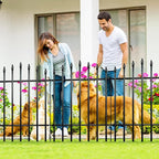 Metal Garden Fence 36" H x 28" W (5 Panels, 11.6 Ft Total) Rustproof Animal Barrier No Dig Decorative Fencing for Dogs,Pet, Yard,& Patio, Easy Installation
