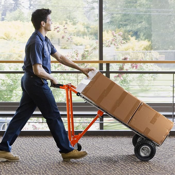 3in1 Convertible Hand Truck, Aluminum Hand Trucks 880 lb Capacity, Utility Dolly Cart Converts from Hand Truck Dolly to Platform Cart 3 Positions for Transport & Moving with 10" Rubber Wheels