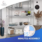 4000 LBS Heavy Duty Metal Shelving Unit – 36x18x76 NSF 5-Tier Wire Rack with Wheels, Adjustable Garage Storage Shelves, Chrome Wire Shelving for Kitchen, Warehouse, Bakers Rack – Crescent