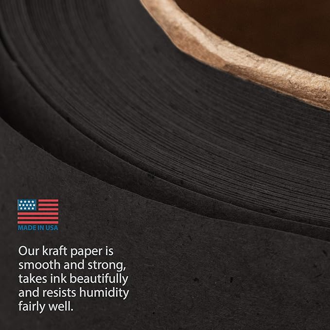 DIY CREW Black Kraft Paper Roll - 18 Inch x 150 Feet - USA Made - Recycled Material - Wrapping Paper - Ideal for Packing, Shipping, Packaging, Bulletin Board, Arts & Crafts, Banner, Table Covering