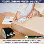 Dasher Products Thermal Shipping Labels Compatible with Dymo LabelWriter 4XL 1744907 4x6 Internet Postage Labels, Water Resistant, Strong Adhesive, Perforated, 220 per Roll (4 Pack)