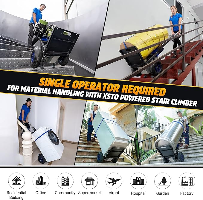 Electric Stair Climbing Hand Trucks Dolly Cart, 550lbs Heavy Duty Stair Climber for Moving, Powered Stair Climbing Hand Truck with Pneumatic Wheels and Telescoping Handle(ZW47250)
