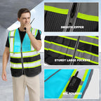 BeautyWill Custom Logo Safety Vest Class 2 High Visibility Reflective Vest for Men - Personalized Logo Team Vest
