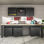 Metal Tool Storage Cabinet for Garage,Mobile Heavy Duty Garage Tool Chests & Cabinets with Lockable Doors,Black Rolling Tool Cabinets with Wheels,Assembly Required