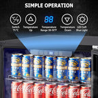 Kalamera 24 inch Beverage Refrigerator - 154 Cans Capacity Beverage Cooler- Fit Perfectly into 24" Space Built in Counter or Freestanding - for Soda, Water, Beer or Wine - For Kitchen, Bar or Office