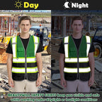 BeautyWill Custom Logo 10/20 Pack Safety Vest Class2 High Visibility Vest with Pockets Breathable Construction Vest Bulk