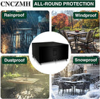 Square Heavy Duty Patio Table Covers Waterproof, 600D Outdoor Dining Table and Chair Set Covers, Outdoor Furniture Cover Waterproof for Sectional Sofa Couch 42''L x 42''W x 28''H, Black
