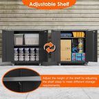 Aobabo 2 Door Metal Tool Storage Cabinet with Wheels, Locking Steel Rolling Tools Chest Garage Storage Cabinet with 1 Shelves, Assembly Required