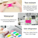 1X2 inch Label Stickers Roll for Thermal Printer 500PCS Colored Removable Freezer Labels Waterproof Blank Sticker Labels to Write on for Food Containers and Jars, Fluorescent Pink