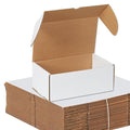 BOX USA 12" Deluxe Shipping Boxes, 12"L x 7 1/2"W x 5"H, 25-Pack - White Box Mailers for Packaging, Storage, Gifts or Bulk Business Orders