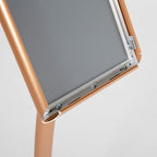 M&T Displays Curved Menu Board, 8.5x11 Pedestal Sign Holder Copper Floor Standing Aluminum Front Loading Easy Open Poster Message Advertisement Holder For Restaurant Cafe Hotel
