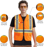 A-KSAFETY High Visibility Safety Vest for Men Women with Pockets and Zipper