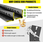Storage Shelves, Garage Metal Shelving Unit, Adjustable, Double-Layer Column with Reinforced Ribs, Heavy-Duty, Capable of Bearing 600-3600 lbs (Black, 82 * 45 * 18, 6-Tier)