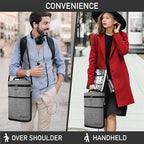 opux 2 Bottle Wine Carrier Tote, Insulated Leakproof Wine Cooler Bag, Wine Travel Bag for Picnic BYOB Beach, Portable Wine Bottle Carrying Case, Gift for Wine Lover Women Men Christmas, Heather Grey