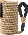 Climbing Rope Gym Workout - 10FT 15FT 20FT 25FT 30FT 35FT Heavy Duty Jute Thick Ropes for Adults Strength Training Outdoor Tree Swing Indoor Home Fitness Exercise - 1.5 Inch